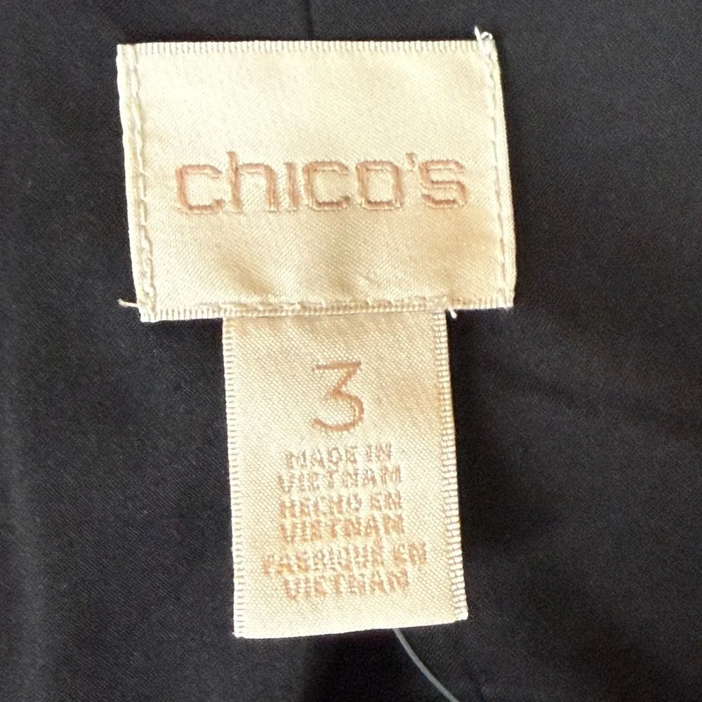 Chicos Blazer 3 Womens 16 Black Velvet Velour‎ Double Breasted Gold Button NWT